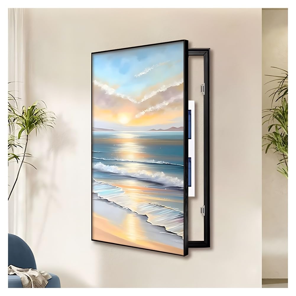Dekoracyjna osłona panelu elektrycznego, montowana na ścianie aluminiowa osłona skrzynki bezpieczników, zdejmowana pokrywa miernika do dekoracji wnętrz, C-40 x 60 cm