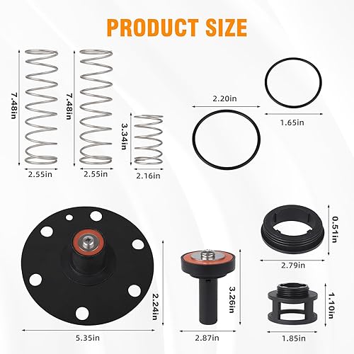 Miniatura 3 de Kit de reparación completo de 1-14" a 2" para Zurn Wilkins 975XL 975XL2 Kit de reconstrucción de prevención de reflujo para poppets, resortes y