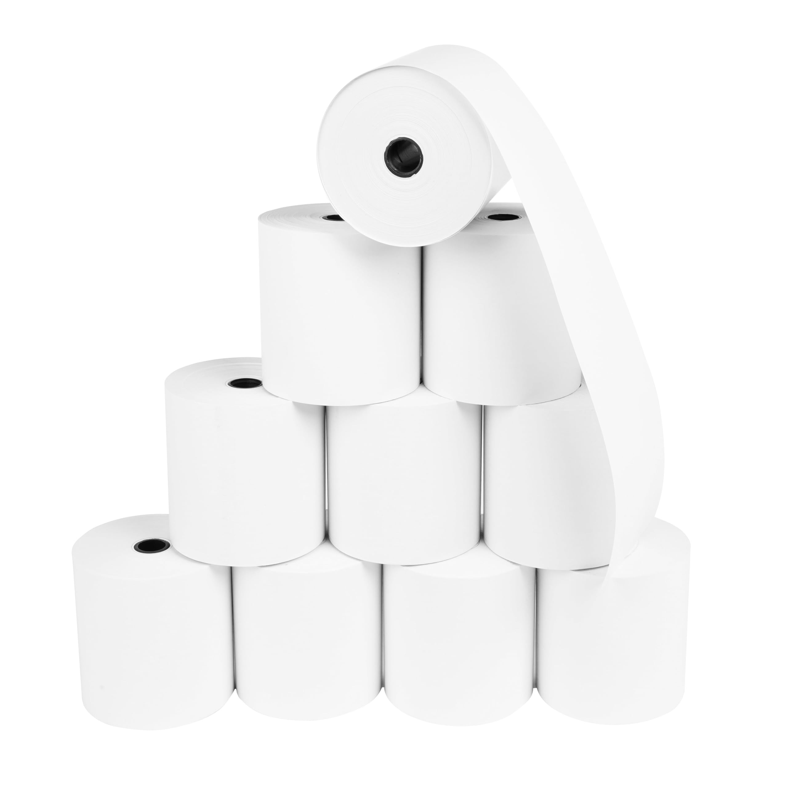 Commerline Lot de 5 rouleaux de papier thermique 80 x 80 x 12 m, 80 m, pour caisse enregistreuse électronique