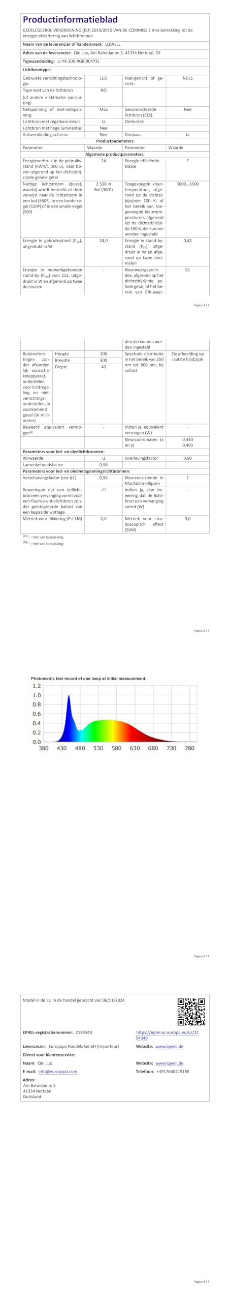 LQWELL® LED Plafoniera Dimmerabile con Telecomando, 24W 2500LM 3000-6500K RGB, Illuminazione da Soffitto Rotonda e Piatta IP44 per Soggiorno Camera da Letto Sala da Pranzo, 300 * 40mm