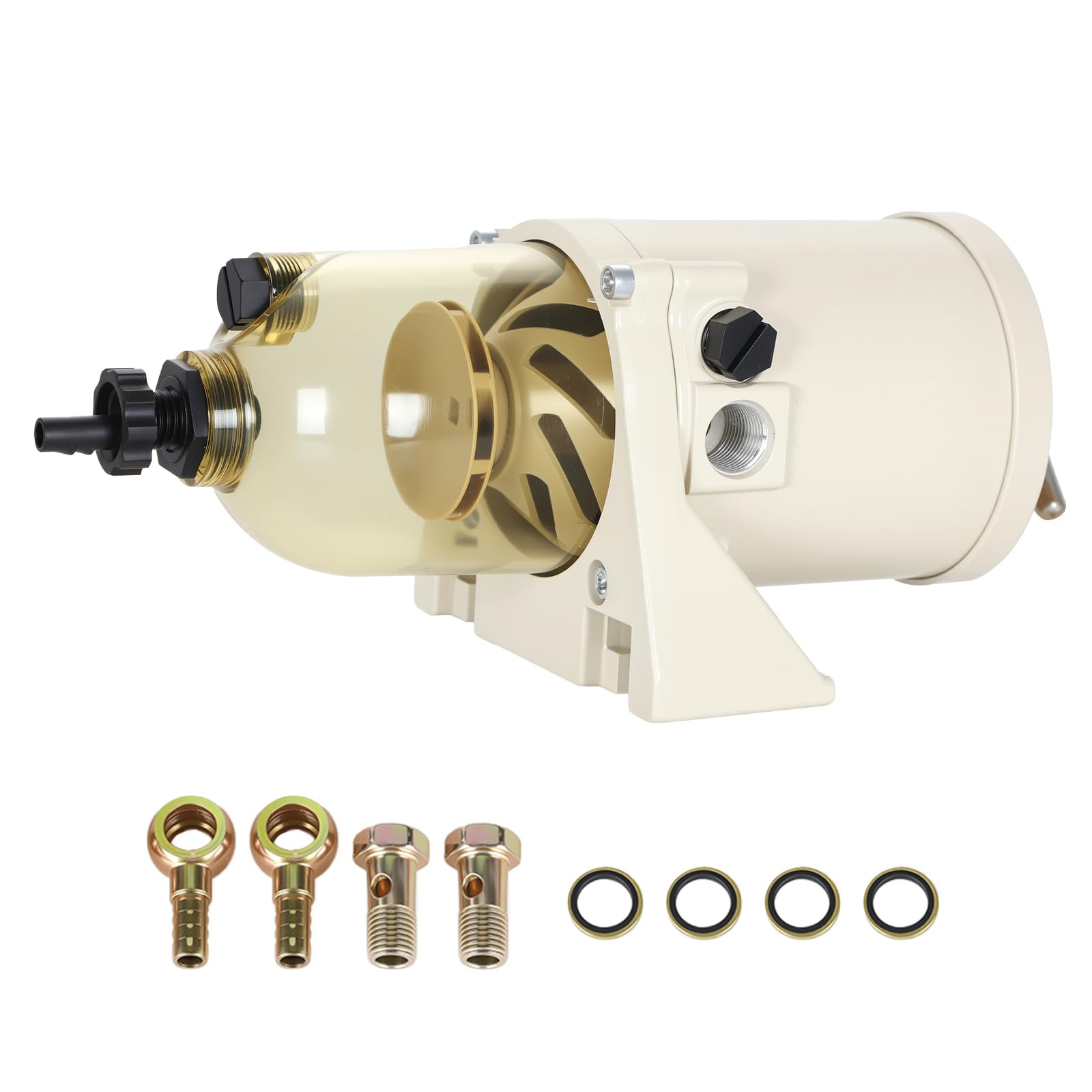 AUIVERED 500FG 500FH Diesel Fuel Filter Water Separator - Ideal for Outboard Engines & Trucks - 60 GPH Flow 2/10/30 Micron Rating Max 15 psi Pressure