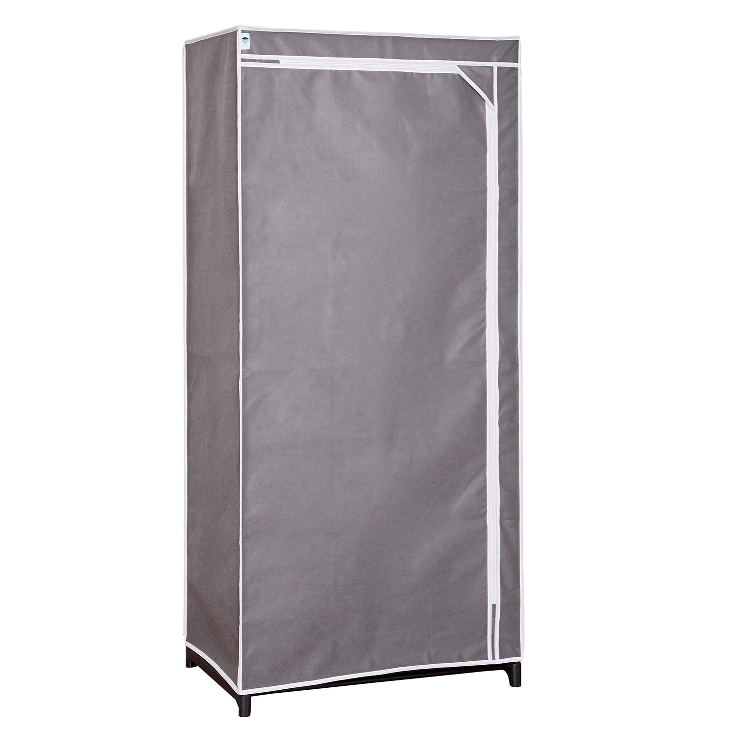 Love !T Store !T Faltschrank für die Aufbewahrung von Kleidung, Schuhen und mehr Stoffschrank mit Kleiderstange, Aus Stoff (atmungsaktives Vlies), Grau, 75x50x160 cm