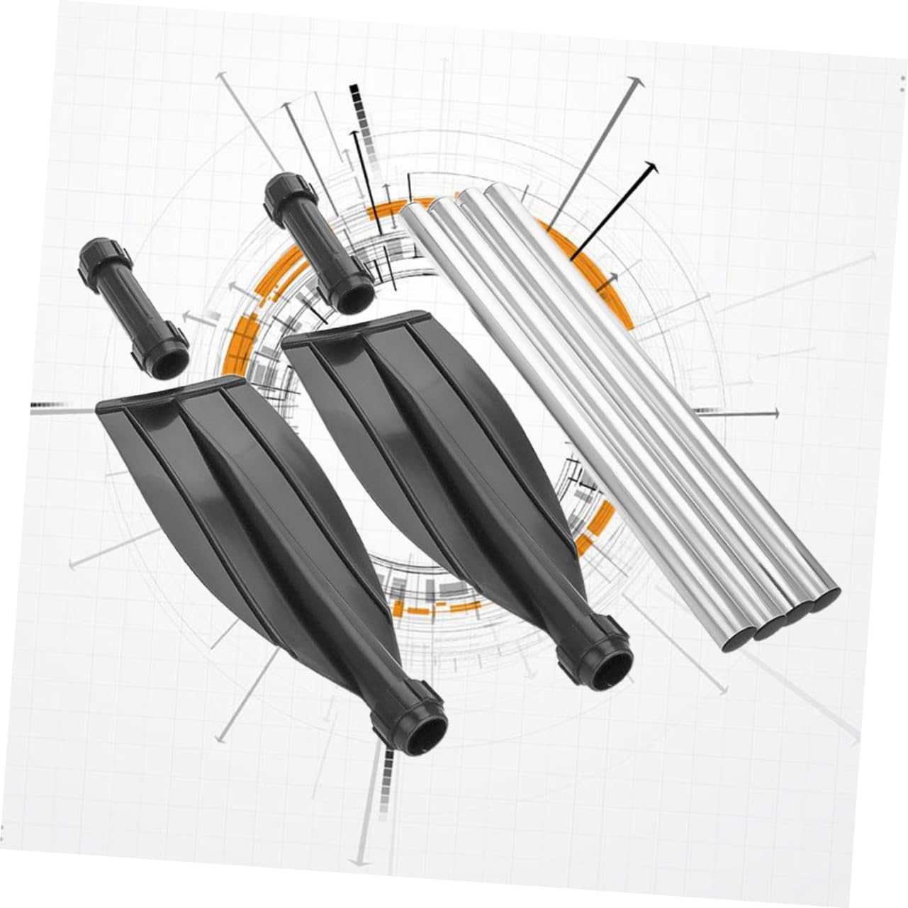 Anneome Kajakpaddel Abnehmbares Doppelseitiges Aluminiumlegierung Leichtes aus mit Bootsruder Gerippten Blättern und Oar Retainer für Vielseitigen Einsatz im Wassersport