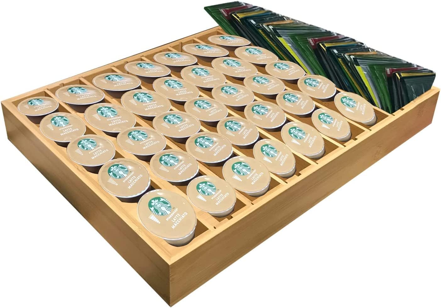 Bamboo K Cup Holder for Drawer or Countertop Coffee Pod