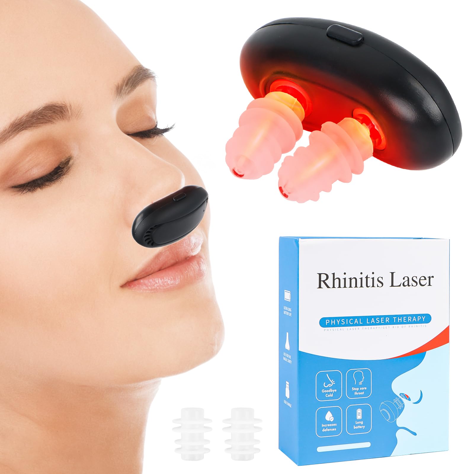 MplehDa Respirelief Red Light Nasal Therapy Device, Physiotherapy Nasal Calming Device, Respirelief Red Light Therapy, Respirelief Red Light Nose Therapy Device, Rhinitis Therapy Device
