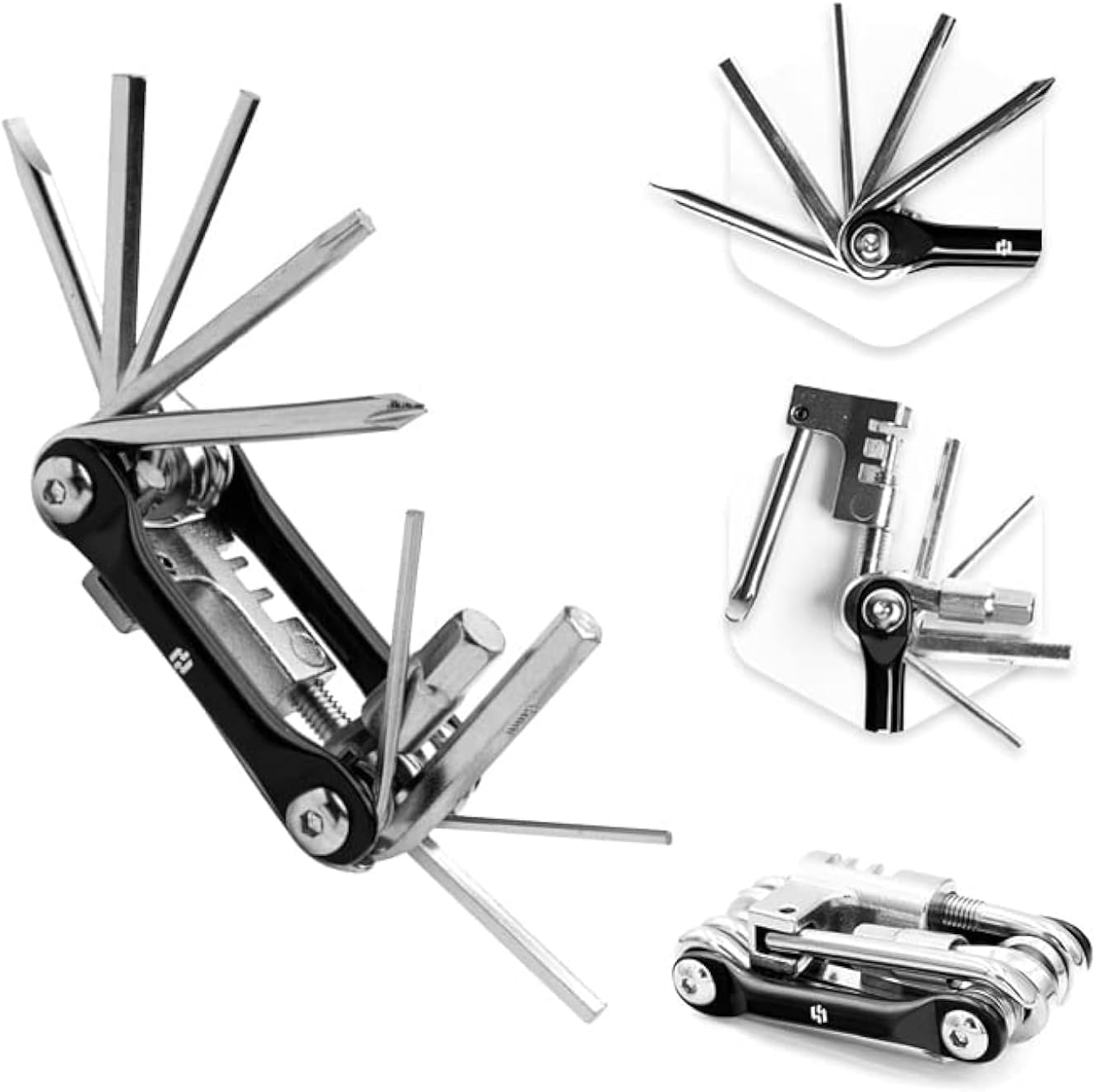 Bike Multitool – Bike Tool Kit -12 In 1 Lightweight Stainless Steel Bicycle Multi tool – Safety Locking, Survival Gear With Hex Key, Screwdriver, Chain Cutting Tool by Hayvenhurst