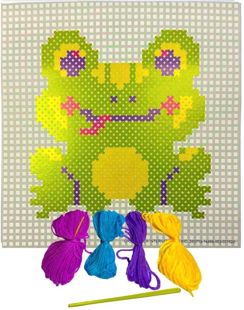 Orbitron Frog Embroidery Cross Stitch Kit Set For Beginners-Handmade Embroidery Diy Craft (Frog)