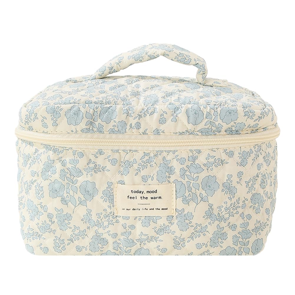 CHAMAIR Quilted Floral Makeup Bag