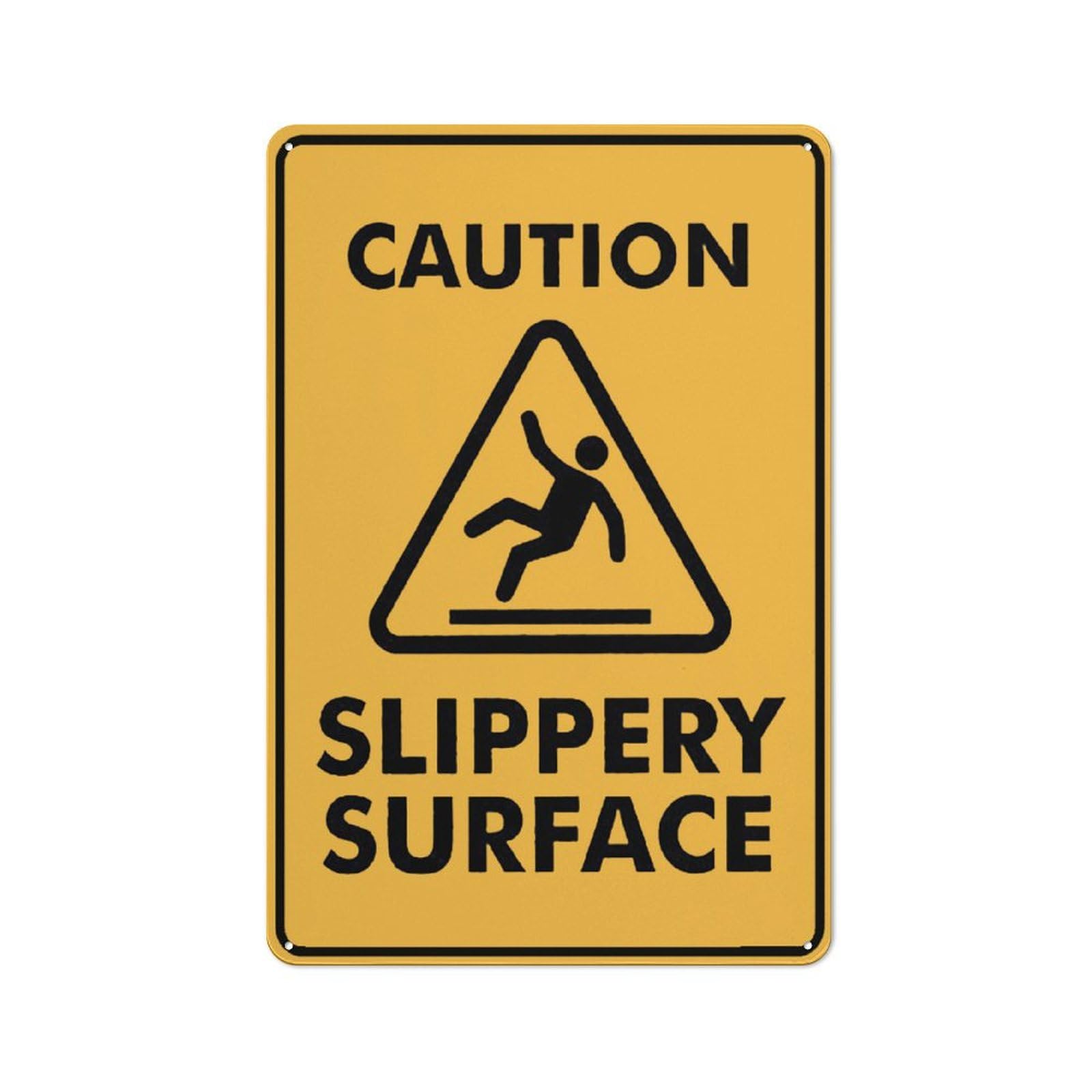 Caution Slippery Surface Signs Outdoor, Uv Printed Aluminum 12 X 8 In, Weatherproof And Security Signs For Home Or Business