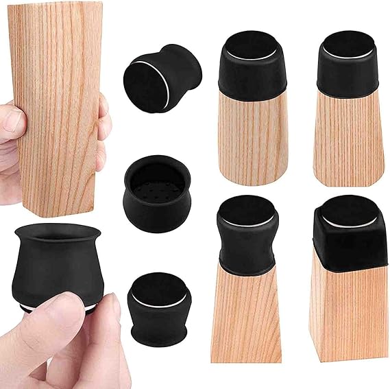 [Upgraded] Chair Leg Protectors for Hardwood Floors (24 Pack),Silicone