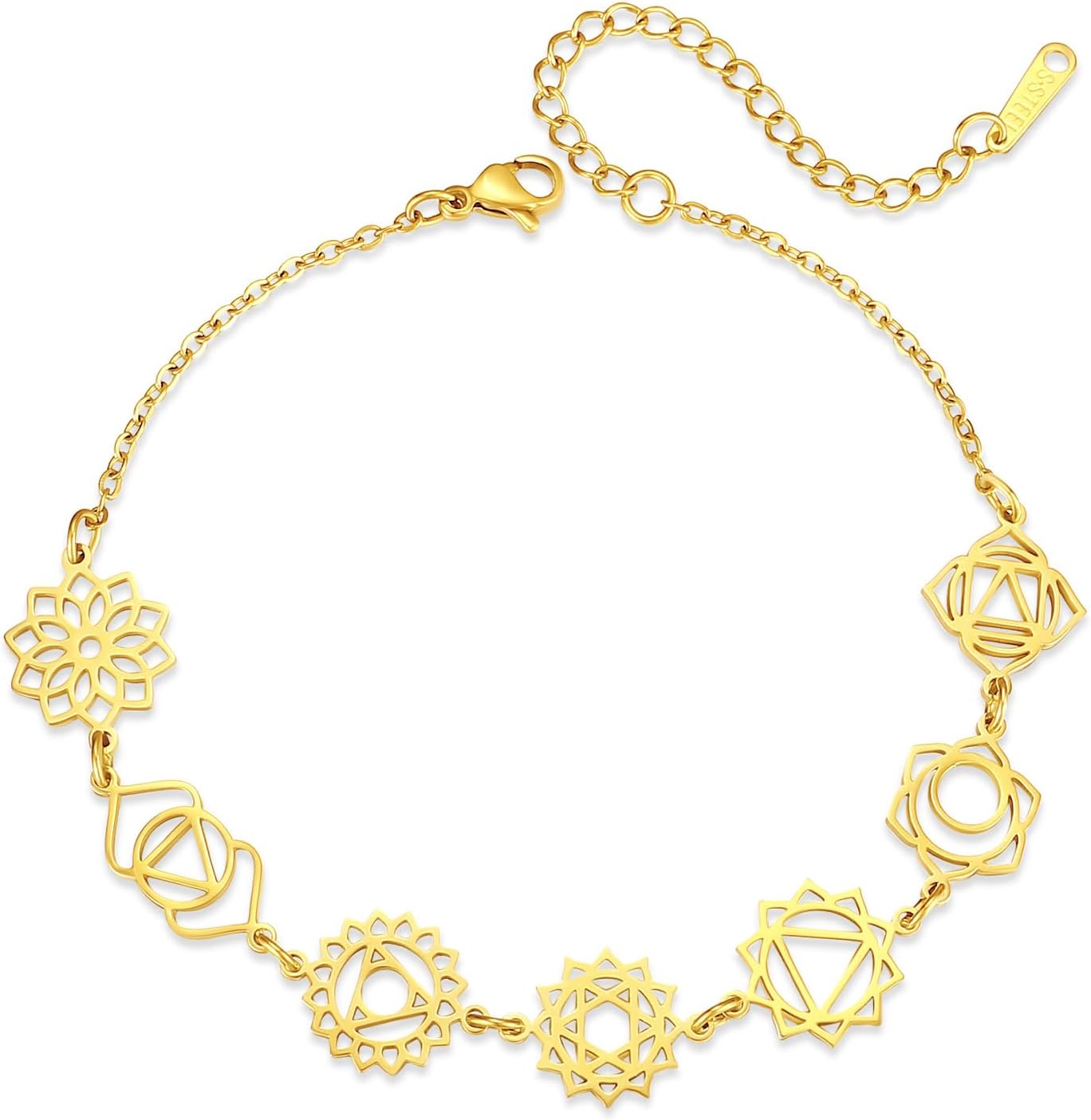Chakra Bracelets for Women Adjustable 14K Gold Trendy Dainty Reiki Healing Bracelet Birthday Yoga Energy Jewelry