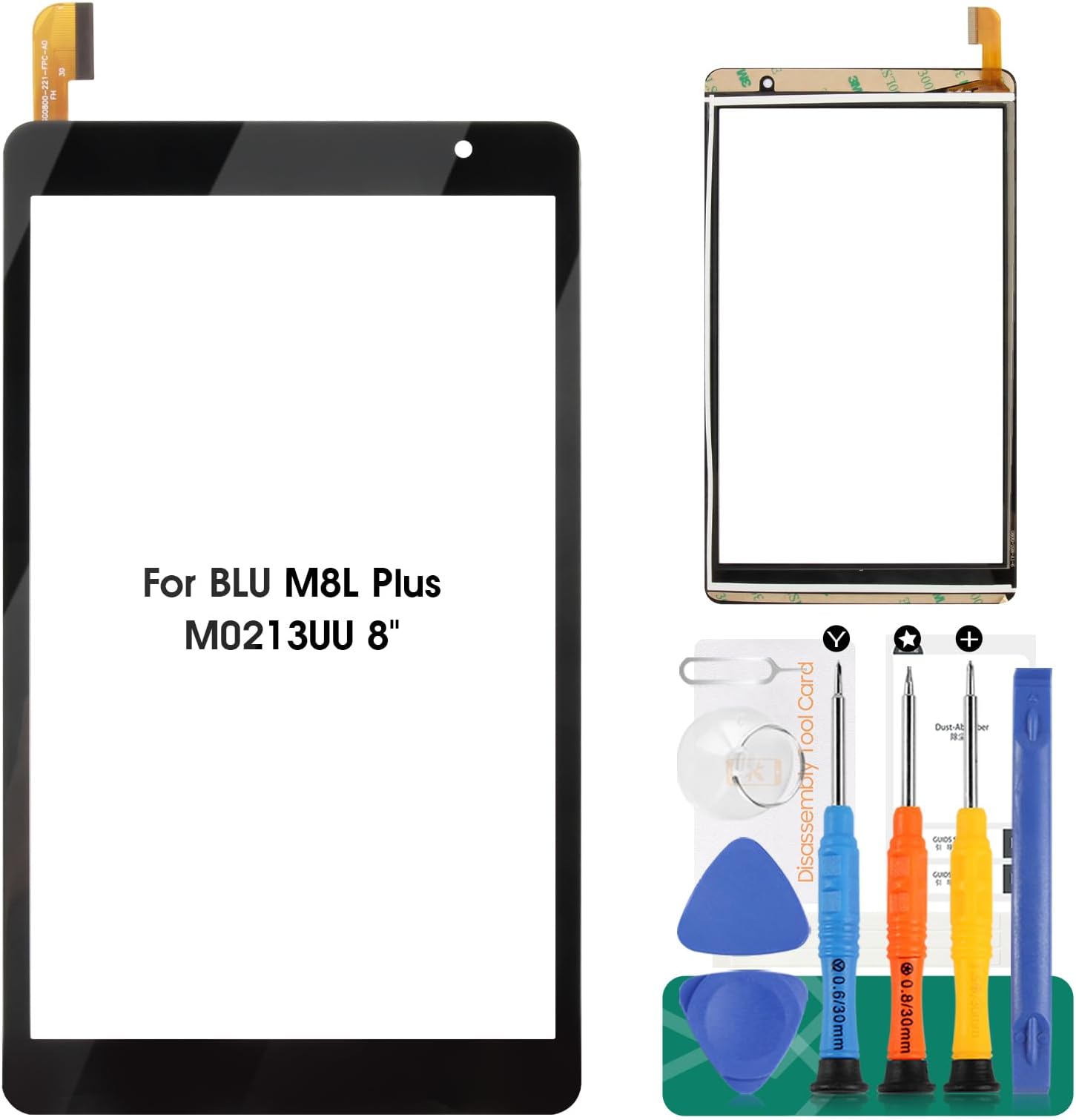 for BLU M8L Plus Screen Replacement M0213UU 8" for BLU M8L Plus Digitizer Repair for
