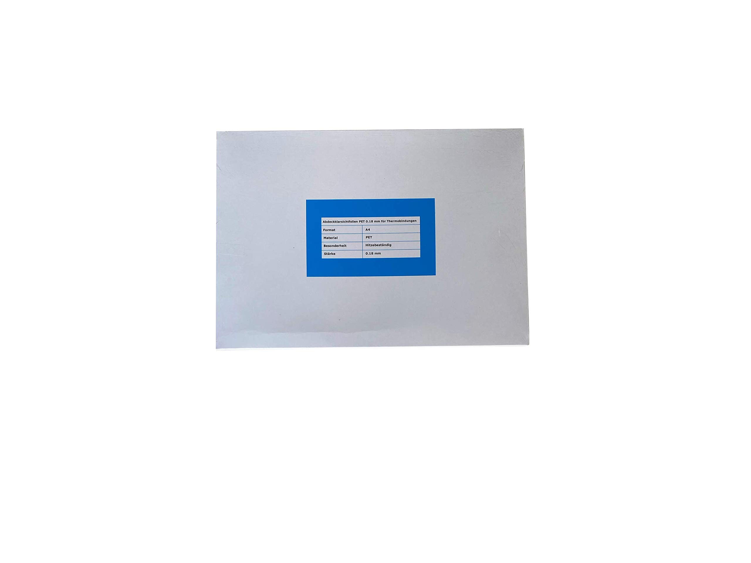 Lot de 100 films PET 0,18 mm Transparent Format A4