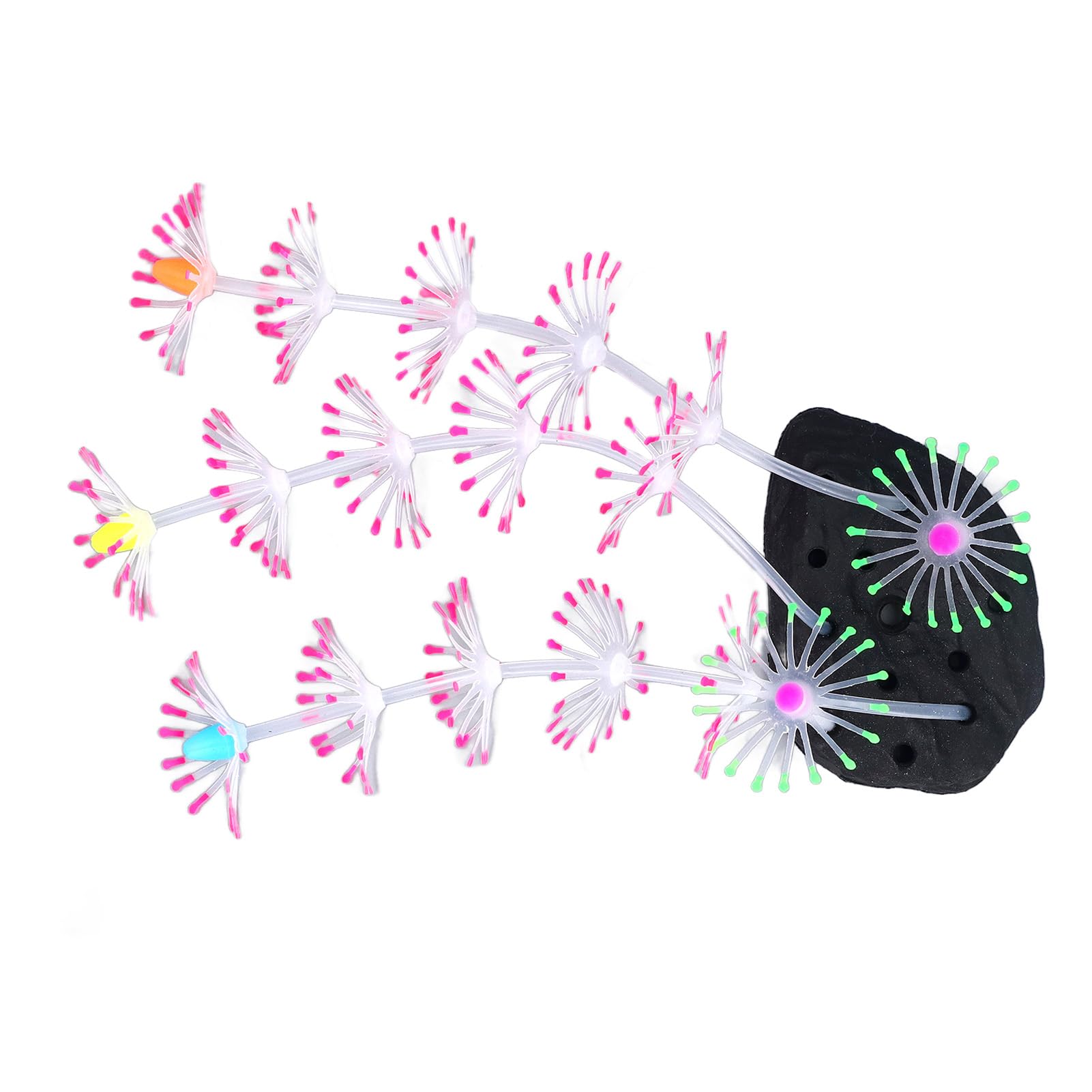 Jiawu Artificial Coral Ornament Simulation Vivid Silicone Aquarium Decoration Innovative Multipurpose Aquarium Decoration (Roseate)