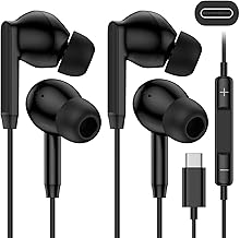 Samsung Wired Headphones USB C, Usbc Wired Earbuds in-Ear for Apple iPhone 17 Pro Max 17pro Air 16e 16 15 Plus, Noise Cancelling Ear Buds USB-C Earphones with Microphone Android Type C Plug Galaxy S25