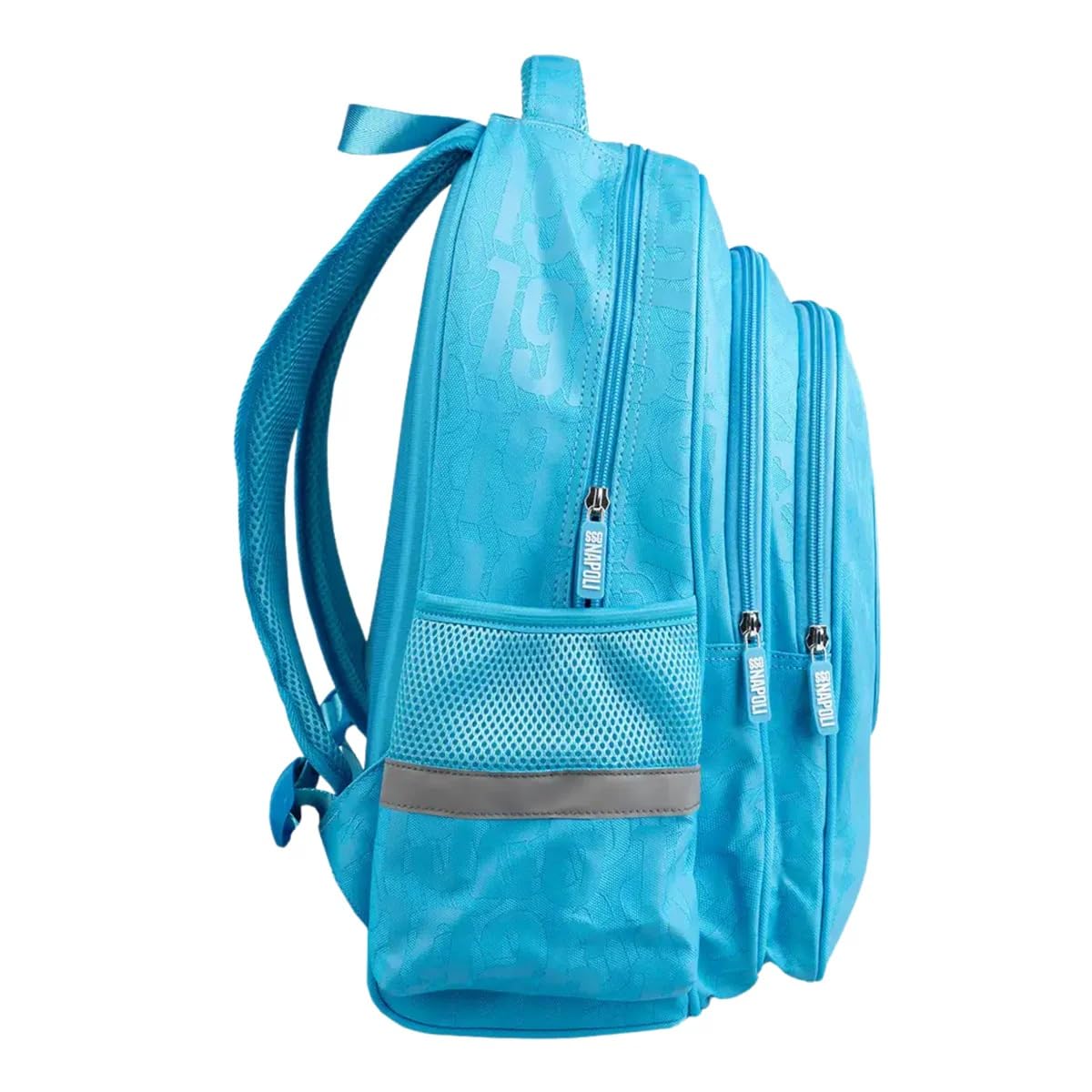 PRESTIGE & DELUXE Zaino scuola Napoli Azzurro con mini pallone + Astuccio 3 piani zip completo di cancelleria + Diario + lunch Bag + Borraccia termica 400 ml + portachiave squadra