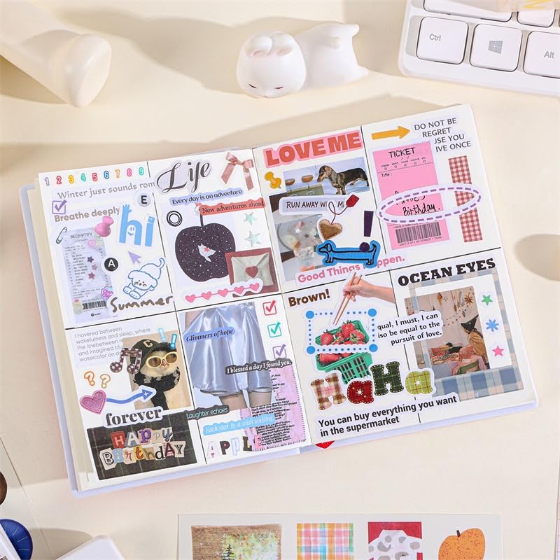 Image of Girl's Korean Sticker Book, Food and Daily Life Theme - 1300+ Cute Dream Style Foodie Stickers, for DIY Scrapbooking Journaling Handbook Decoration Cute