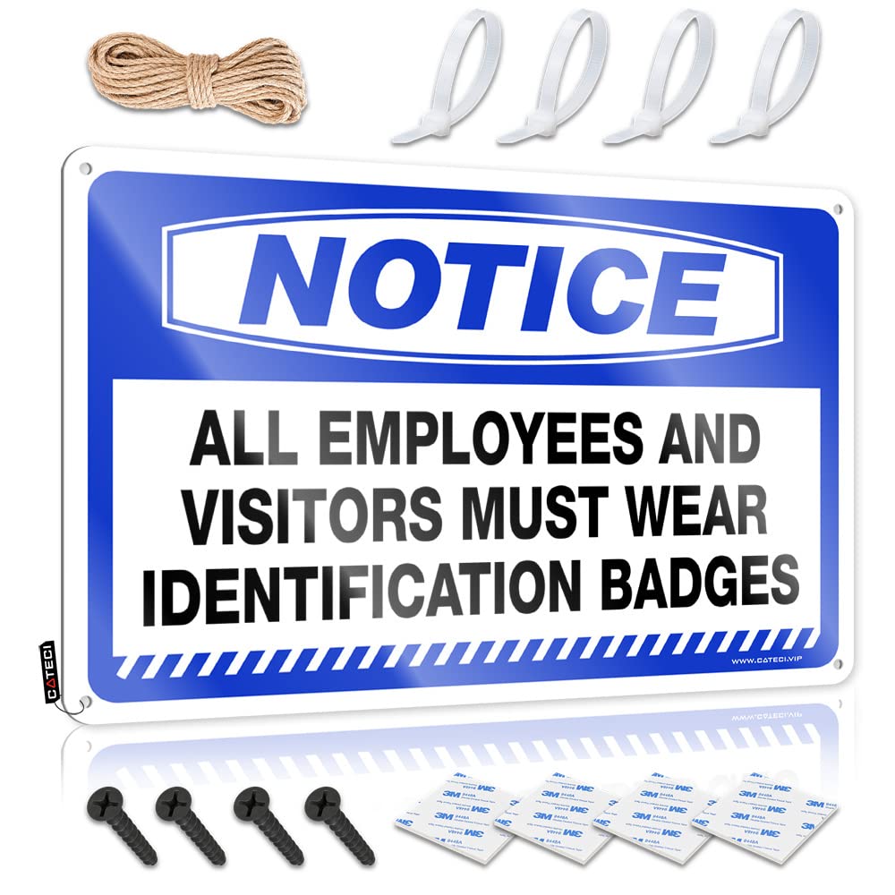 HELIOFORGE Funny Wall Decor Signs Notice Must Wear Identification Badges Tin Sign Funny Saying Tin Signs Beer Decor(20X30CM)