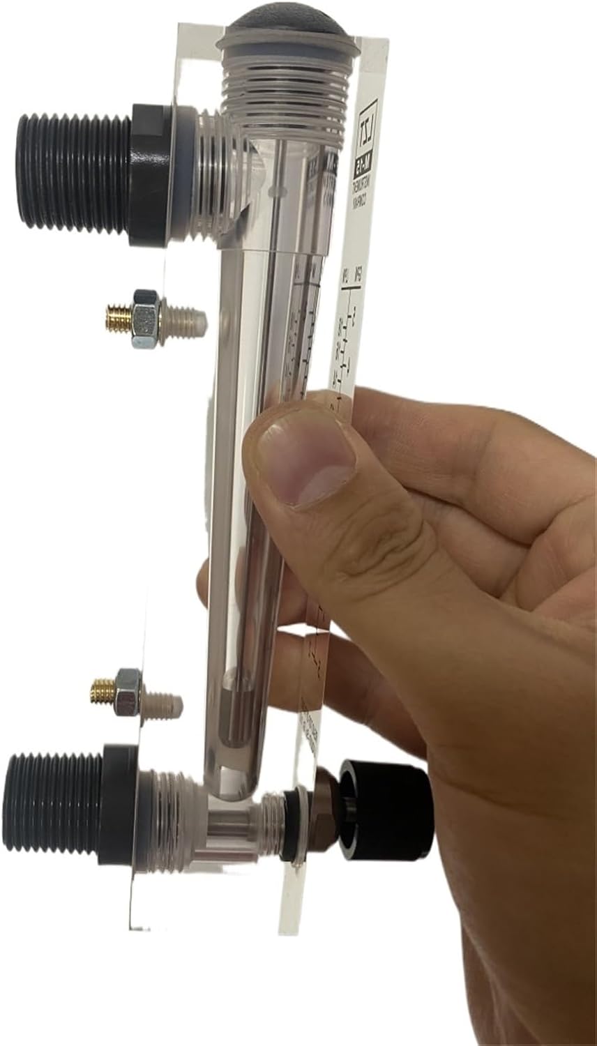 1PCS LZM-15T PMMA Liquid Flowmeter Water Flow Meter Panel Rotameter With Control Valve 0.2-2LPM 0.2-3LPM 0.5-4LPM 1-7LPM 10-100L/H(1-7LPM)