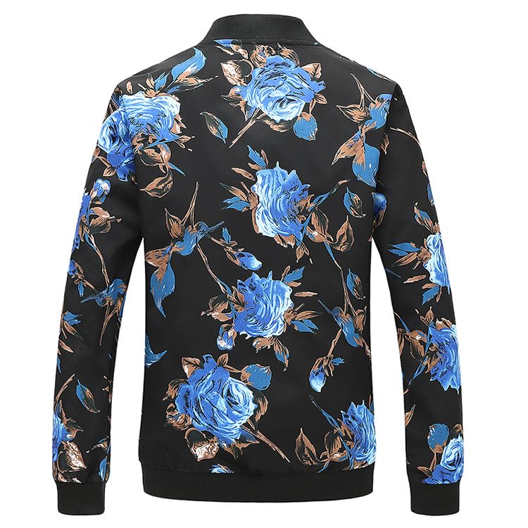 Image of HENGAO Men's Stylish Floral Bomber Jacket
