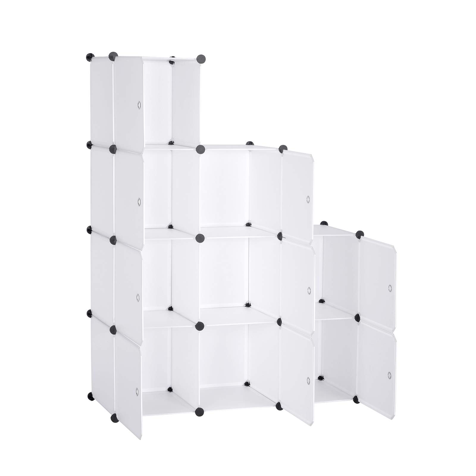 WOLTU DIY Armadio a Cubo Armadietto Guardaroba Pieghevoli Combinato Modulare Scarpiera Bianco per Stanzino e Ripostiglio