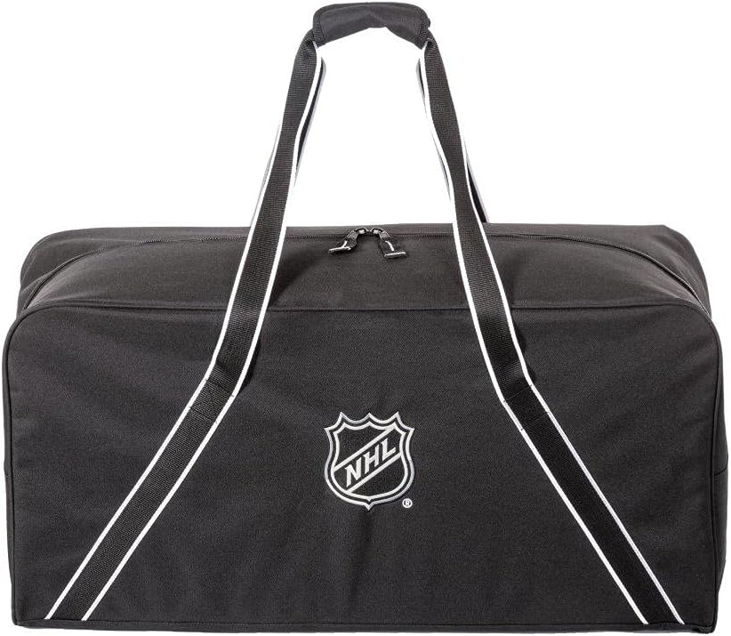 NHL 30-Inch Black Durable Duffel Bag - Lightweight Large Equipment Bag for Hockey Gear, Gym, Travel