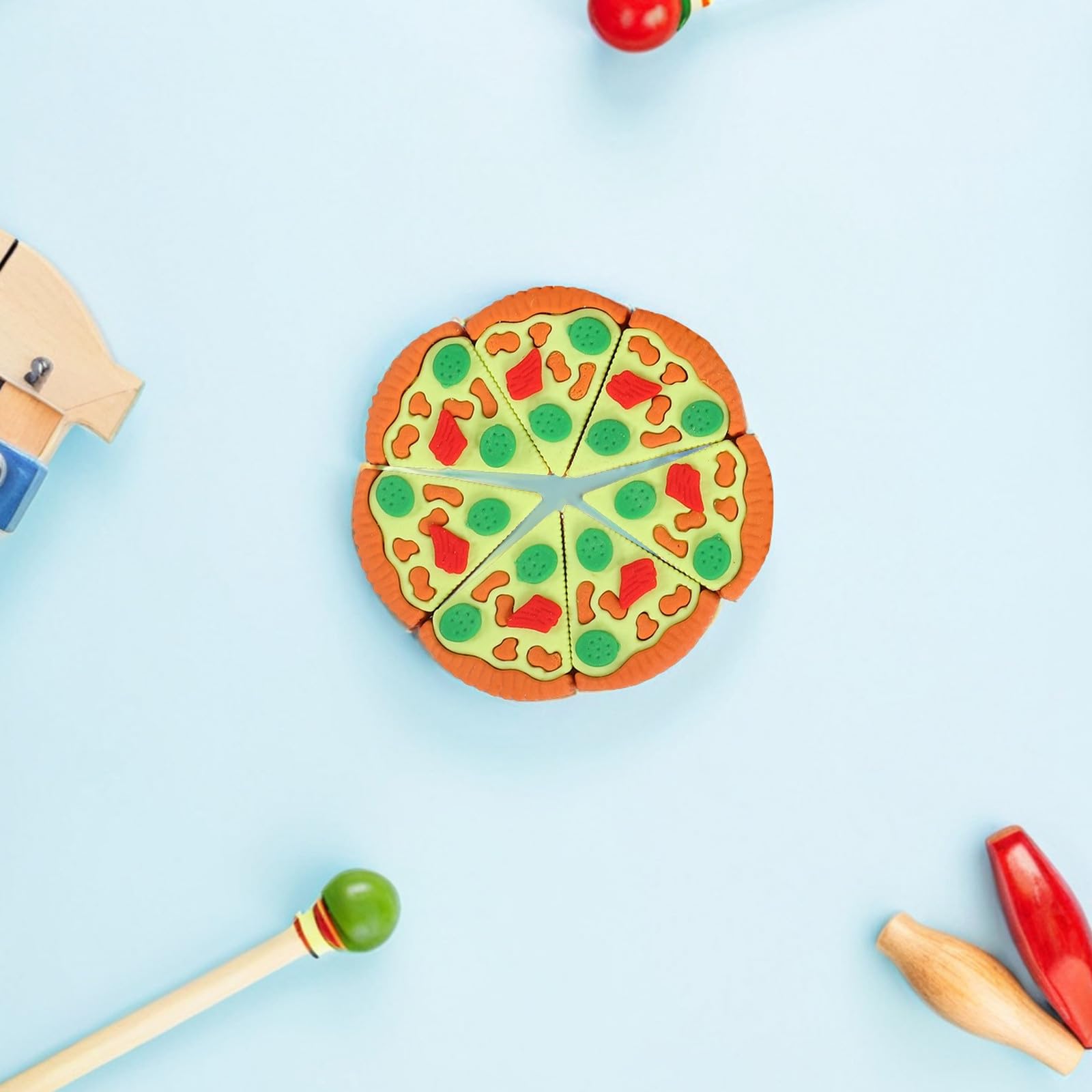 SUPVOX 30 Mini Gomme da Cancellare a Forma di Pizza Triangolare per Gomme Carine in Tpr senza Sbavature Bomboniere e Premi per Feste in Classe e Scuola Elementare