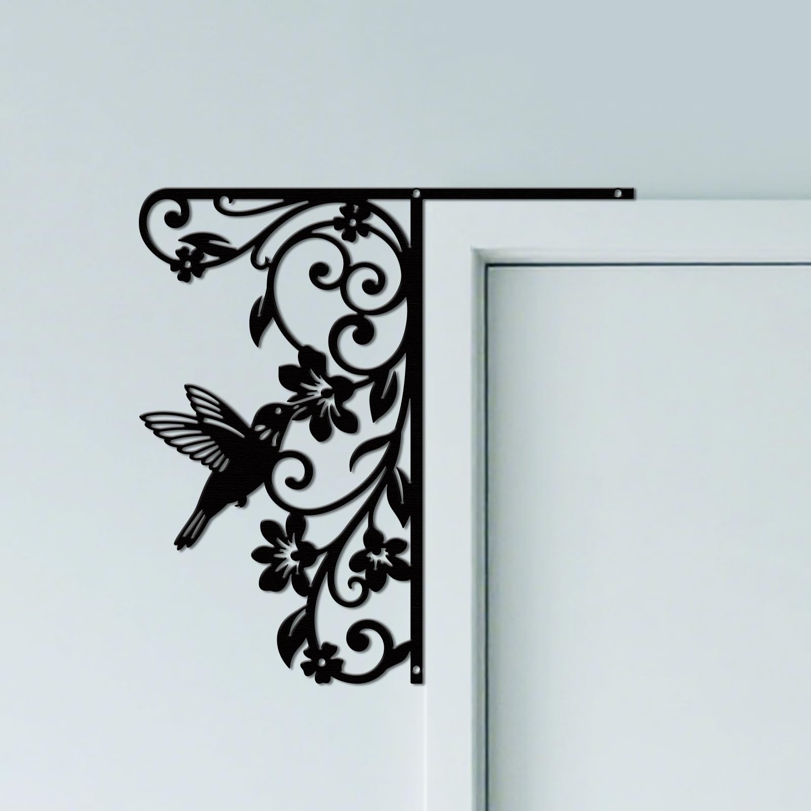 CUTHOLLOW Hummingbird & Vintage Vines Door Topper Sign Metal Wall Art Decor โ image 1