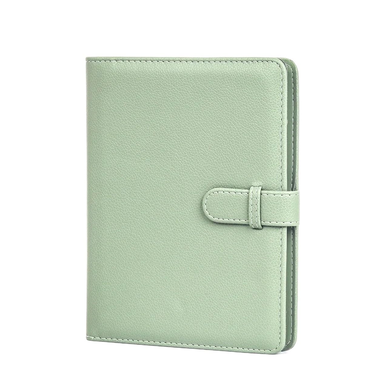 2Pcs 80 Pockets Instant Wide Photo Album PU Leather Solid Color For Photo(Green)