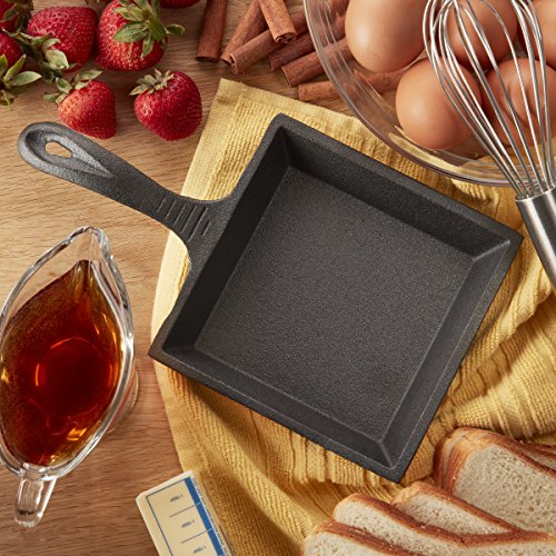 Casamoda Pre-Seasoned Cast Iron Mini Square Fry Pan, 5-Inch,Small #TOP5