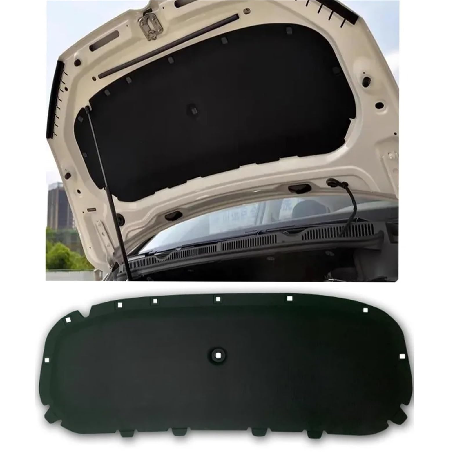 Almohadilla Aislante Capó Delantero Para VW Para Touran 5T 2015 ~ 2025 2016 2017 Capó Coche Motor Linin Aislamiento Térmico Algodón Insonorizado Accesorios Cubierta Estera