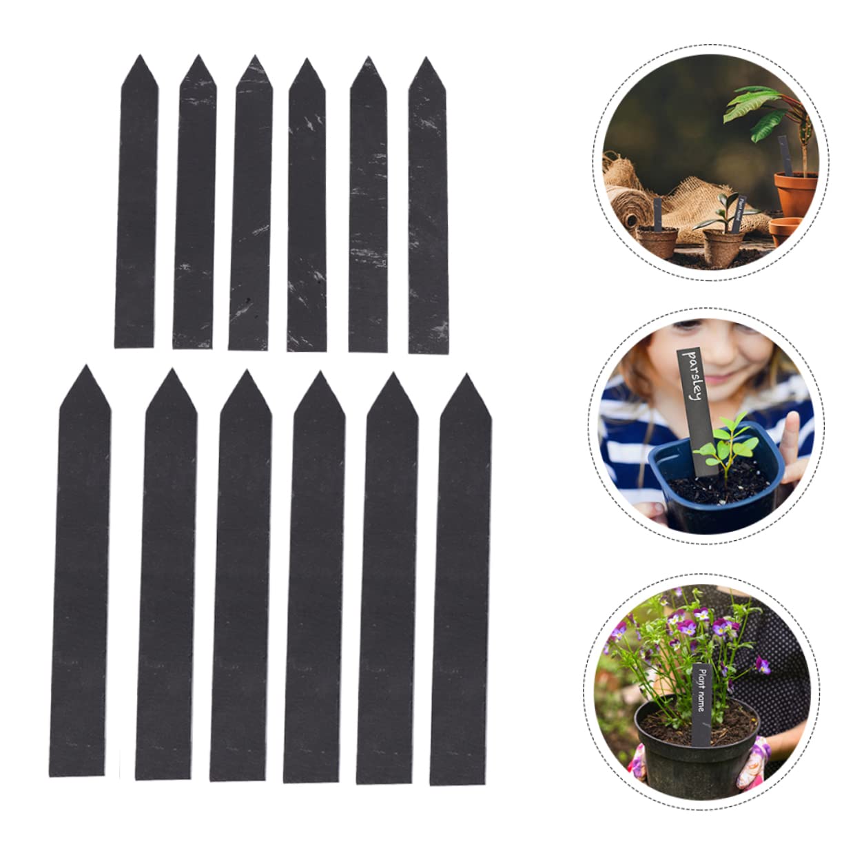 12pièces Étiquettes De Plantes Ardoise De Jardin Pour Identifier Et Plantes Extérieur Parfait Pour Et