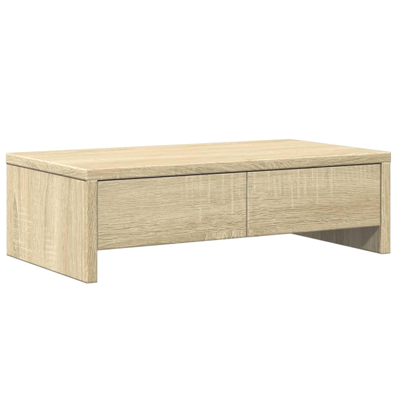 Gecheer Supporto per Monitor Doppio con Cassetti, Regolabile Altezza 50x27x15 cm in Truciolato, Scrivania Ufficio Casa per Lavoro da Remoto e Studio