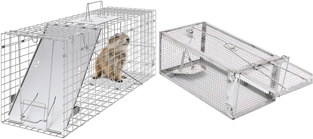 VEVOR 31" x 10" x 12" Live Animal Cage Trap Bundle with Kensizer Humane Rat Trap Catch and Release Rodent Trap