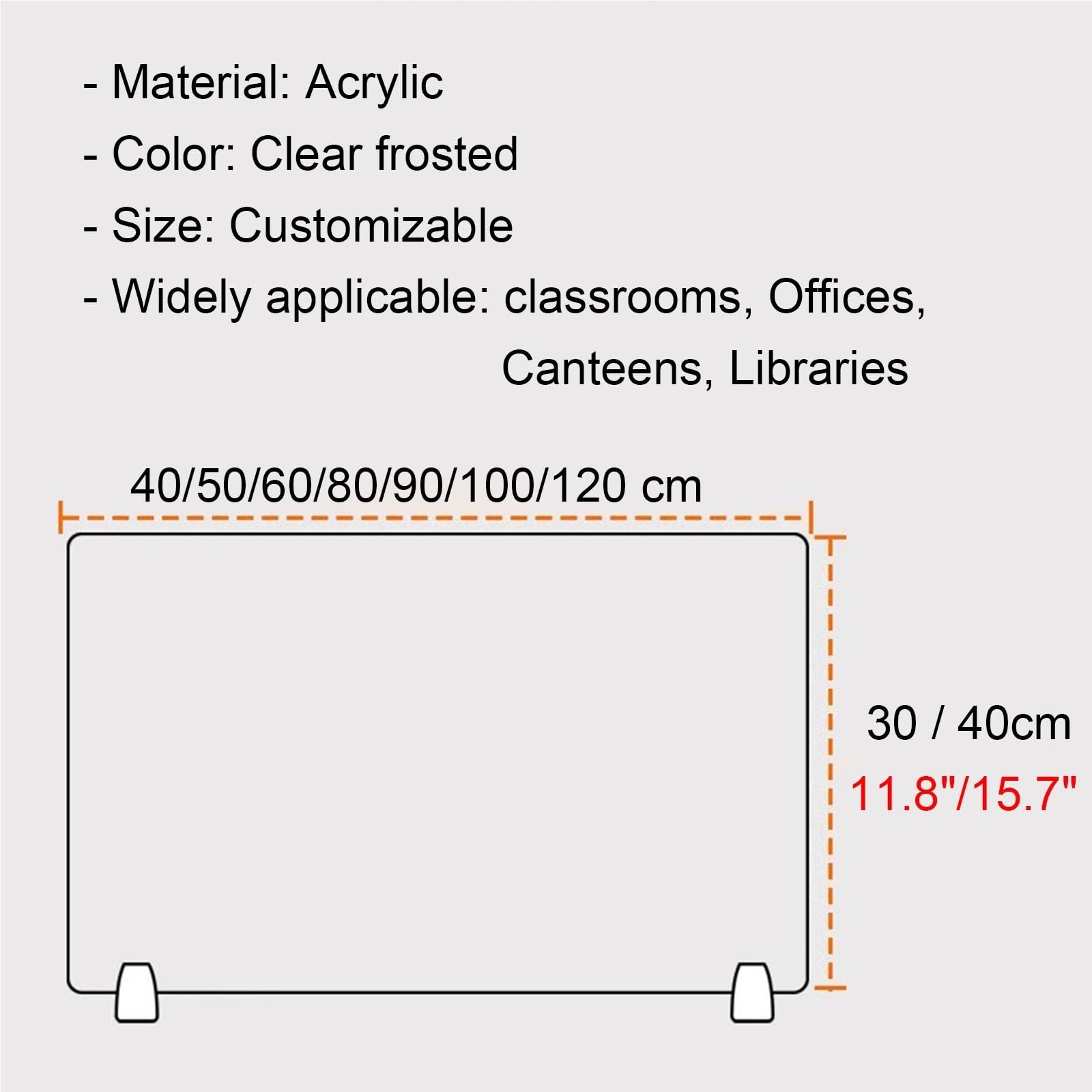 Divisorio Acustico Da Scrivania A U 120 Cm – Feltro Spesso 9 Mm, Riduce Rumore, Per Ufficio E Scuola, Colore Grigio Chiaro