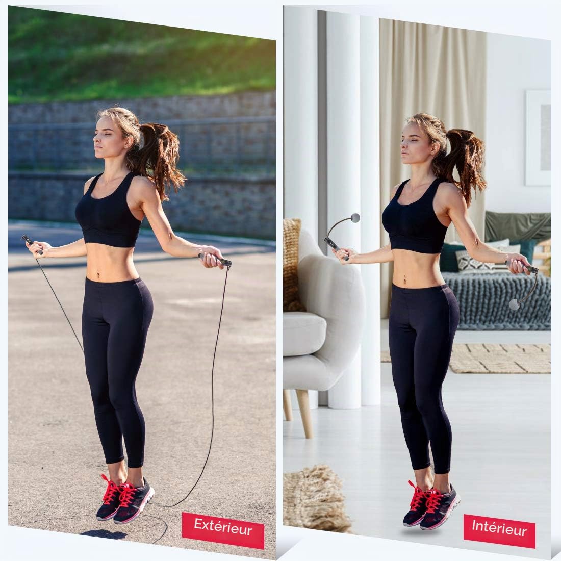 Corde à Sauter Sport, Te-Rich Corde à Sauter Sans Fil avec Compteur, Jump Rope 3M Réglable avec Roulements à Billes en Acier, Poignées Antidérapantes pour Adulte/Enfant/Fitness/Crossfit/Boxe/Gym