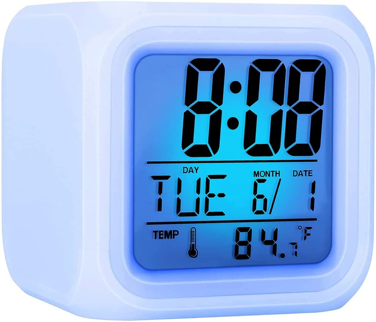 X spring Kids Alarm Clock, LED Digital Alarm Clock for Kids with Snooze, 7 Colors Night Light Bedroom Alarm Clock for Toddlers, Boys and Girls