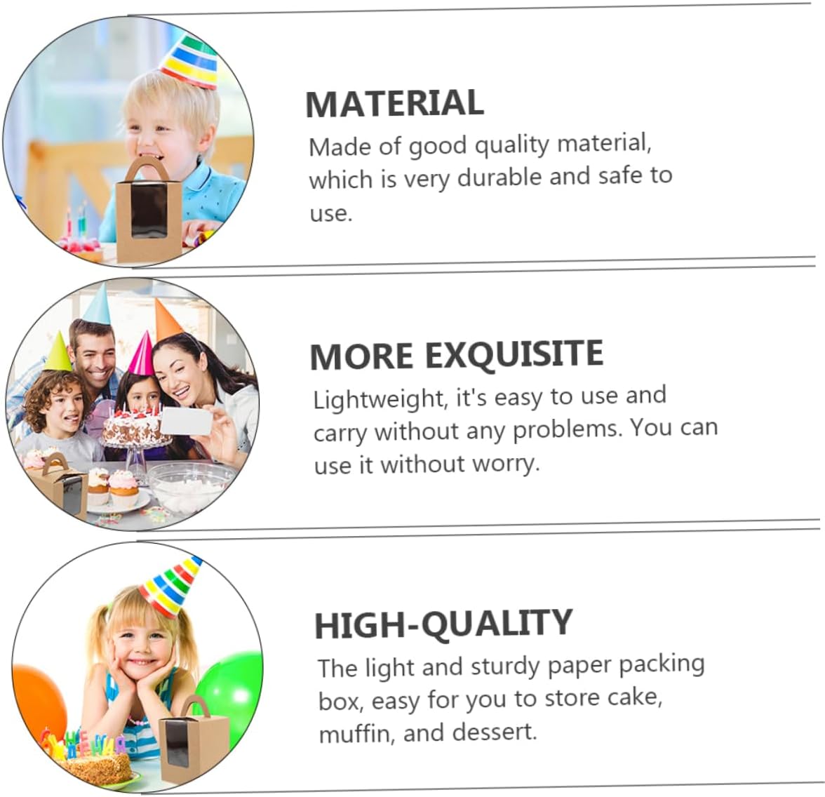 1Set Creative Cake Box Elegant Cupcake Wrapping Box for Weddings Birthdays and Christmas Sturdy Packaging for Bakeshop and Wrapping Lightweight and Practical