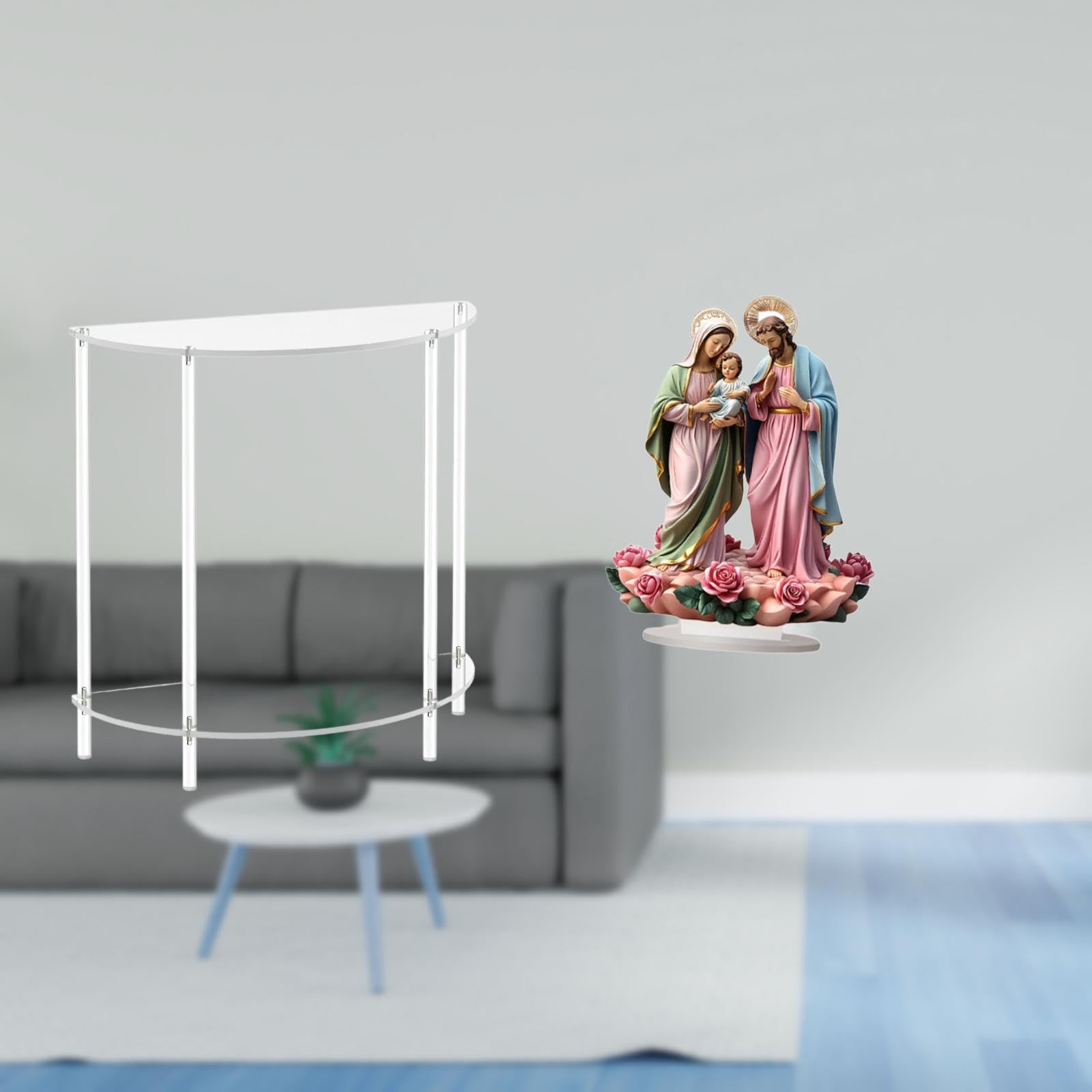 Enakshi® Acrylic Accent Tabletop Ornament for Small Space Unique 2 Tier Skinny Nightstand Gift Home Living Room Holiday Decor|Home & Garden | Furniture | Tables-image-44