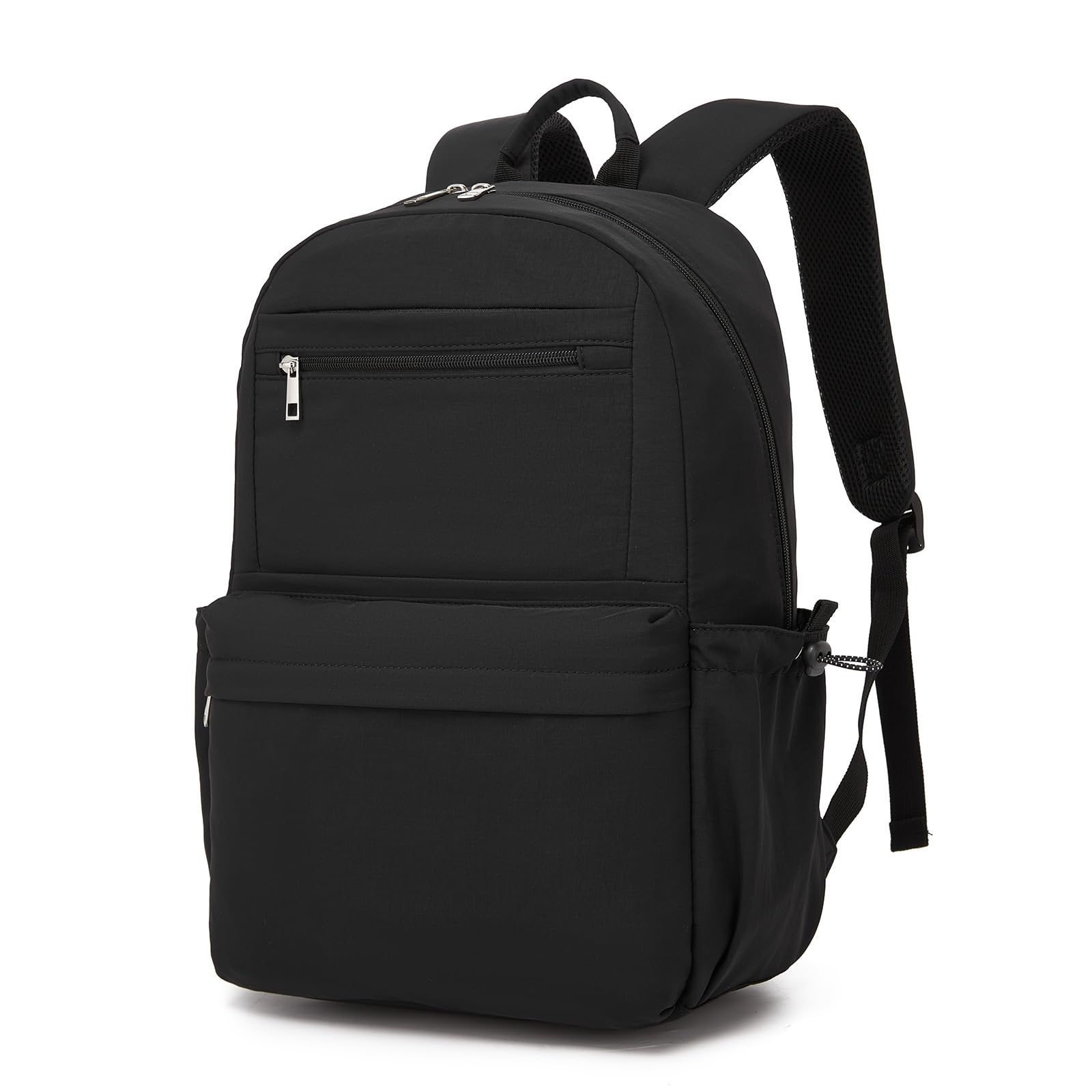 Kono Sac à Dos Scolaire 15,6 Pouces pour Ordinateur Portable, Grande Capacité, Multi-Poches, Imperméable et Léger, pour Lycée, Université, Étudiant, Femme et Homme (Noir)
