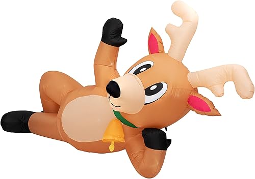 Vista 73 de Holidayana Christmas Inflatables Large 4.5ft Tall Merry Christmas Santa Hat - Inflatable Outdoor Decorations Blow Up X-mas Decorations for Yard