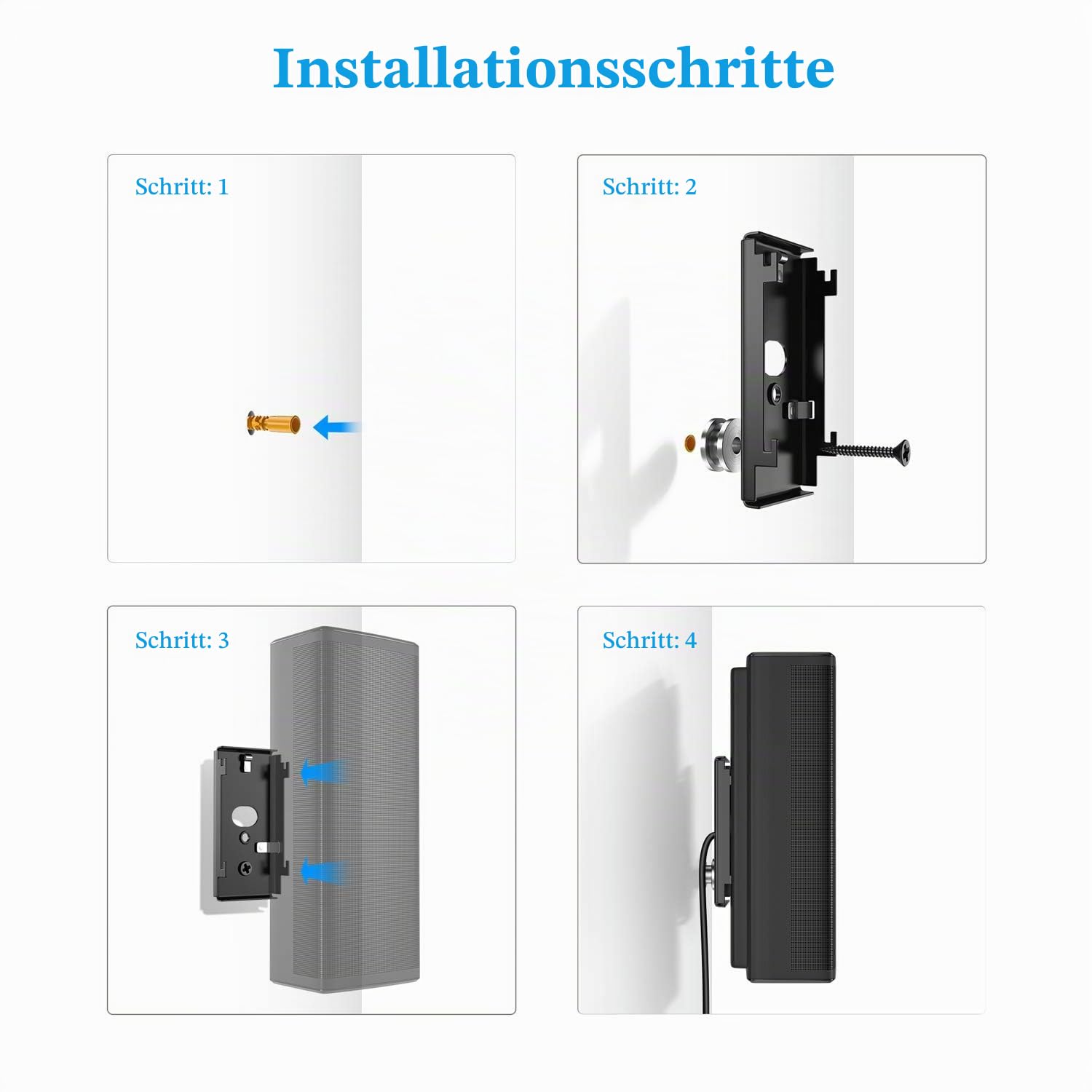 Ersatz-Wandhalterung, kompatibel mit Bose SlideConnect WB-50 – Schwarz (UFS-20), Lifestyle 525 535 III, Lifestyle 600, Soundtouch 300 Soundtouch 520, CineMate 520 Wandhalterung, 5 Stück