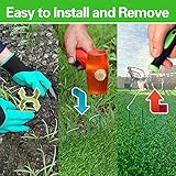 Bakulyor 100 Pack Artificial Grass Pins, 6" / 150mm Green Weed Membrane Mat Pegs, Metal Garden Landscape Staples, Ground Cover Fleece Fabric Artificial Barrier Pegs Accessories - Image 3