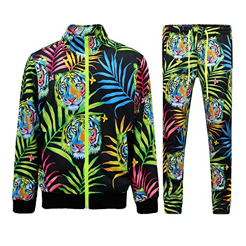 G-Style USA Mens 2-Piece Tracksuit Set Cotton Blend Zip-Up Jogging Sweatsuit With Trim Detail S-5XL product thumbnail 11