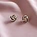 StyleJella Trendy Coffee Brown Enamel Leaf Hollow Twisted Hypoallergenic Love Knot Chunky Stud Earrings for Women Valentine Prom Fashion Jewelry Gift