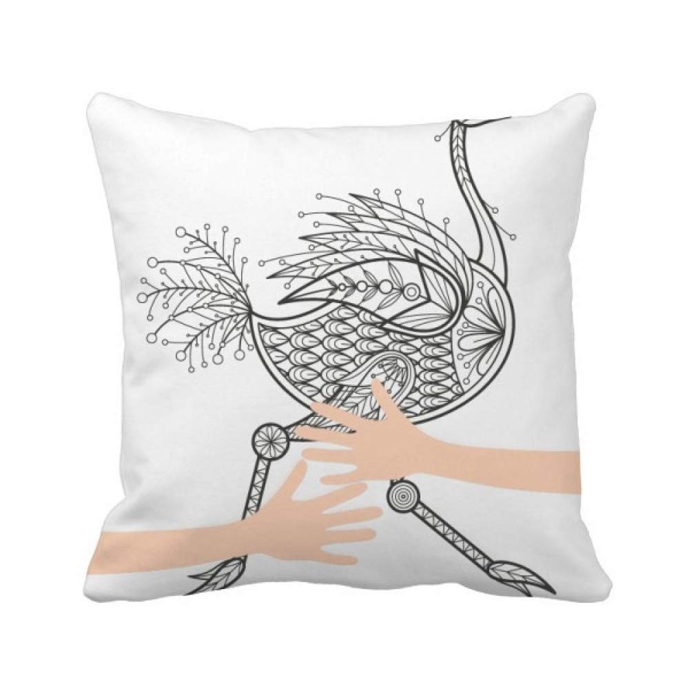 Oiseau Peinture trop Long coussin de couvrir décoratif en coton pour salon