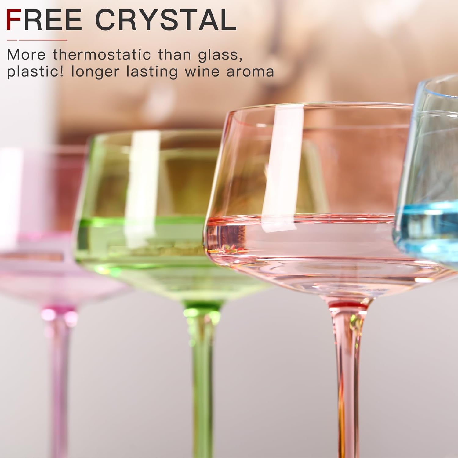 Colored Martini Glasses Set of 6