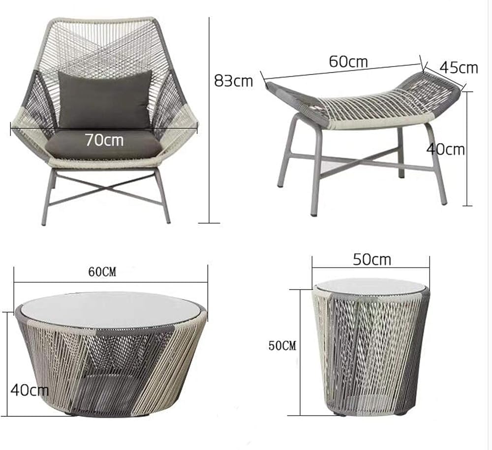 Zestaw rattanowych mebli ogrodowych, eleganckie i trwałe siedzisko na patio, idealny do relaksu na balkonie w ogrodzie