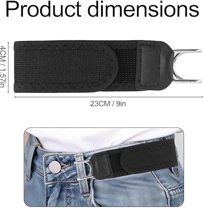 Image of Priyana No Buckle Stretch Belt for Men and Women, 2 Pcs Adjustable Elastic Waist Belt with Metal Hook, Buckleless Invisible Belt for Jeans, Trousers and Pants, Unisex Daily Wear Travel Work Belt