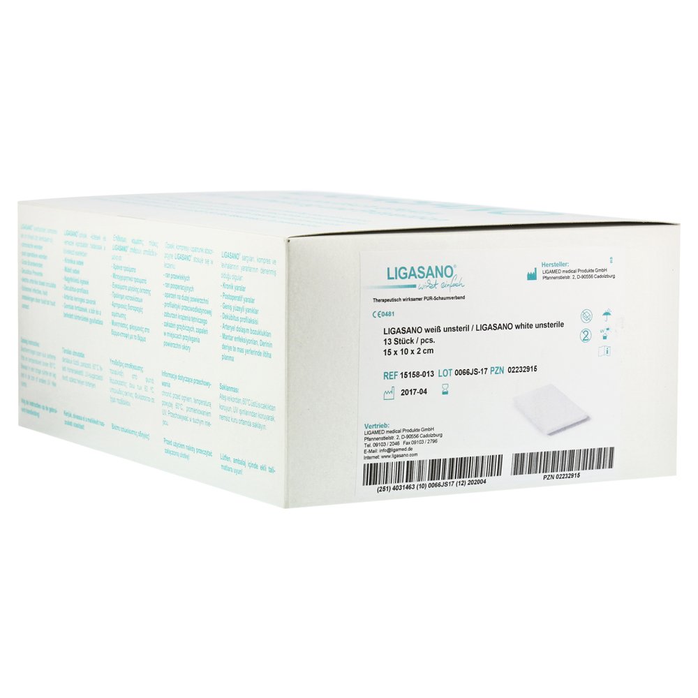 LIGASANO MEDICAZIONE ASSORBENTE IN POLIURETANO 15X10X2CM 13 PEZZI